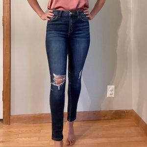 Kancan High-Rise Distressed Jeans